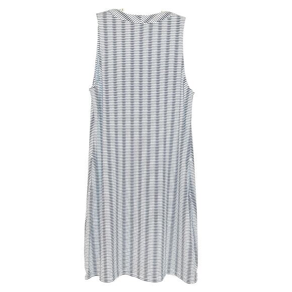 Tommy Bahama Size M Island Cays Stripe Lace-Up Spa Dress Swim Cover-Up Coastal - Picture 2 of 6
